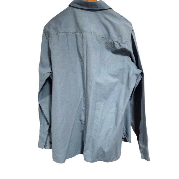 Pd & c👔Blue Button Down Long Sleeves Size L - Picture 3 of 4